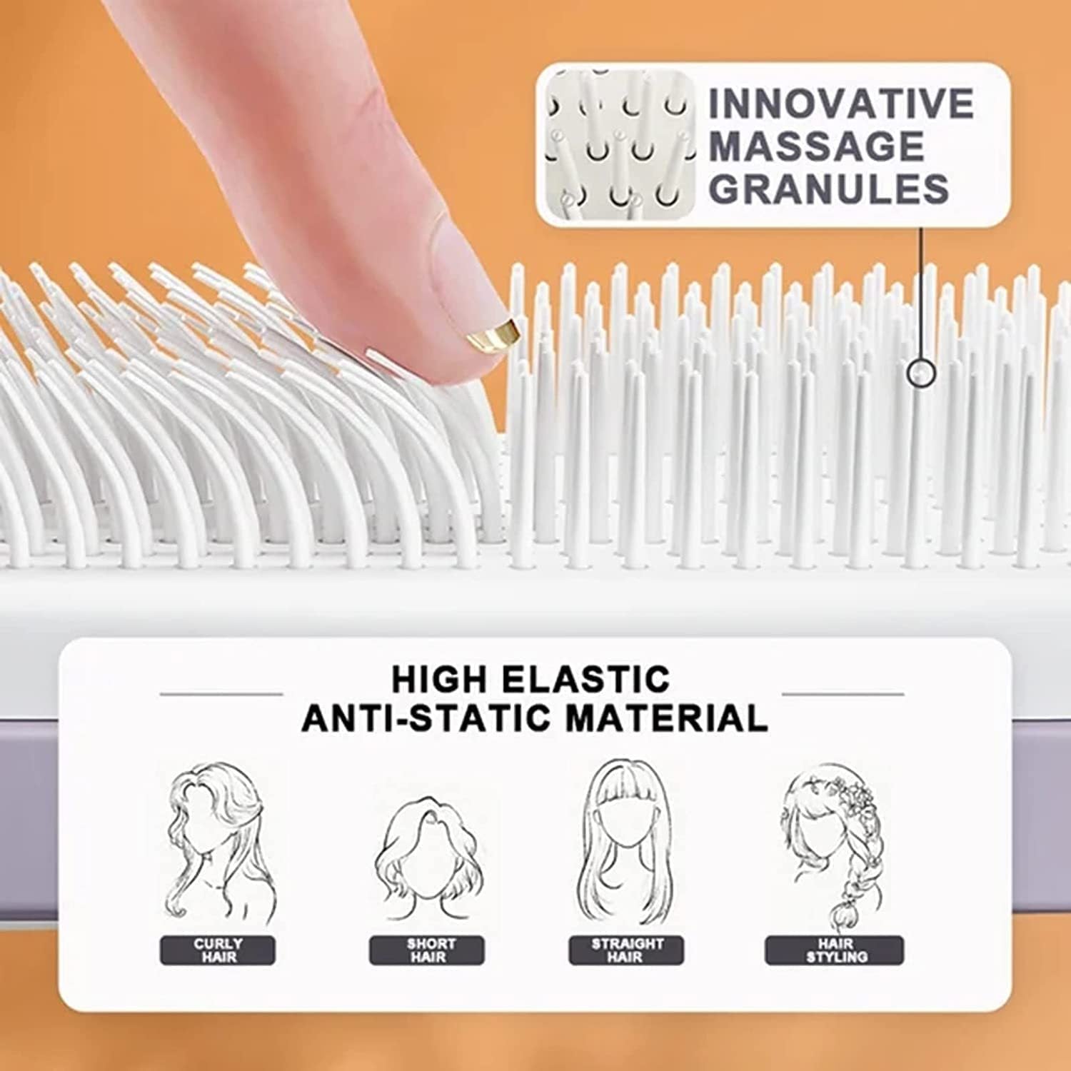 Self-Cleaning Anti-Static 4 in 1 Hairbrush