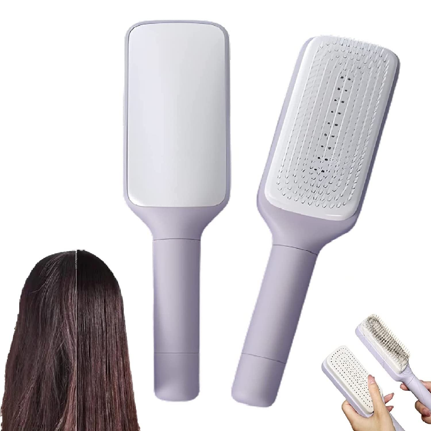 Self-Cleaning Anti-Static 4 in 1 Hairbrush